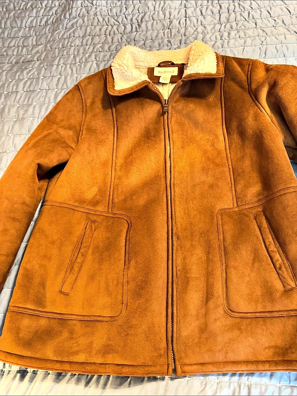 Westbound Brown & Cream Sherpa-Lined Jacket Size XL